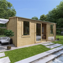 5 X 4 Pressure Treated Log Cabin Billyoh Dorset Log Cabin 44mm Thickness Wooden Log Cabin 5m X 4m Reverse Apex Cabin
