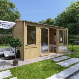 4 X 2.5 Pressure Treated Log Cabin Billyoh Dorset Log Cabin 28mm Thickness Wooden Log Cabin 4m X 2.5m Reverse Apex Cabin