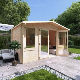 4 X 2.5 Log Cabin Billyoh Winchester Log Cabin 44mm Thickness Wooden Log Cabin 4m X 2.5m Traditional Alpine Style Cabin