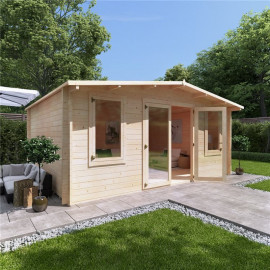 5 X 4 Log Cabin Billyoh Winchester Log Cabin 44mm Thickness Wooden Log Cabin 5m X 4m Traditional Alpine Style Cabin