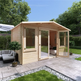 4 X 2.5 Log Cabin Billyoh Winchester Log Cabin 28mm Thickness Wooden Log Cabin 4m X 2.5m Traditional Alpine Style Cabin