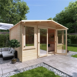 4 X 3 Log Cabin Billyoh Winchester Log Cabin 28mm Thickness Wooden Log Cabin 4m X 3m Traditional Alpine Style Cabin