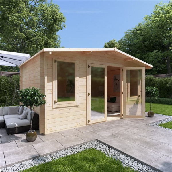 Buy 4.5 x 3 Log Cabin BillyOh Winchester Log Cabin 44mm Thickness Wooden Log Cabin 4.5m x 3m Traditional Alpine Style Cabin Online - Garden Houses & Buildings