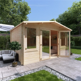4 X 3 Log Cabin Billyoh Winchester Log Cabin 44mm Thickness Wooden Log Cabin 4m X 3m Traditional Alpine Style Cabin