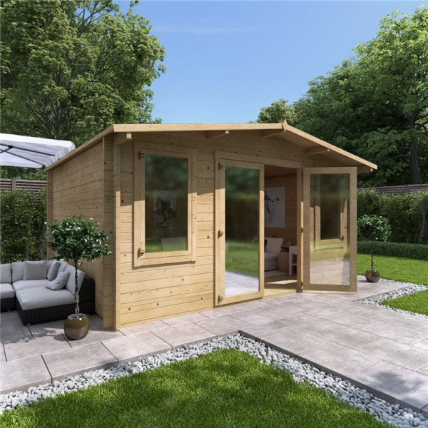 Buy 4.5 x 3.5 Pressure Treated Log Cabin BillyOh Winchester Log Cabin 44mm Thickness Wooden Log Cabin 4.5m x 3.5m Traditional Alpine Style Cabin Online - Garden Houses & Buildings