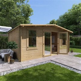 5 X 4 Pressure Treated Log Cabin Billyoh Winchester Log Cabin 44mm Thickness Wooden Log Cabin 5m X 4m Traditional Alpine Style Cabin