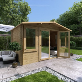 4 X 2.5 Pressure Treated Log Cabin Billyoh Winchester Log Cabin 28mm Thickness Wooden Log Cabin 4m X 2.5m Traditional Alpine Style Cabin