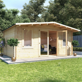 5 X 4 Pressure Treated Log Cabin Billyoh Winchester Log Cabin 28mm Thickness Wooden Log Cabin 5m X 4m Traditional Alpine Style Cabin