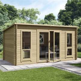 14 X 8 Pressure Treated Log Cabin Billyoh Carmen Log Cabin Summerhouse 28mm