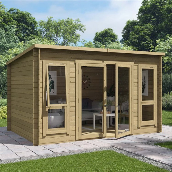 Buy 12 x 8 Pressure Treated Log Cabin BillyOh Carmen Log Cabin Summerhouse 19mm Online - Garden Houses & Buildings