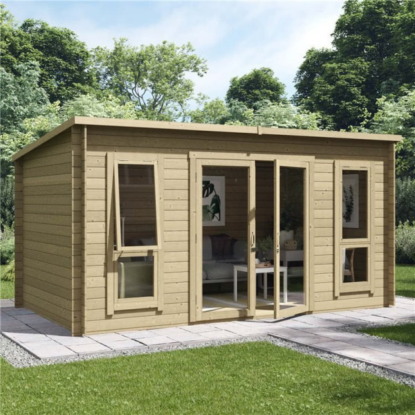 Buy 14 x 8 Pressure Treated Log Cabin BillyOh Carmen Log Cabin Summerhouse 19mm Online - Garden Houses & Buildings