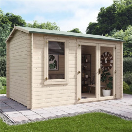 3.5m X 2.5m Log Cabin Billyoh Devon Log Cabin 28mm Tongue & Groove Wooden Garden Building