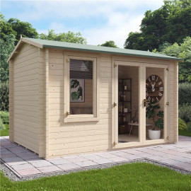 3.5m X 2.5m Log Cabin Billyoh Devon Log Cabin 44mm Tongue & Groove Wooden Garden Building