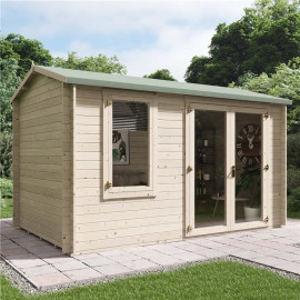 4.0m X 2.5m Log Cabin Billyoh Devon Log Cabin 28mm Tongue & Groove Wooden Garden Building