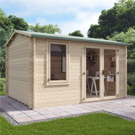 4.0m X 3.0m Log Cabin Billyoh Devon Log Cabin 44mm Tongue & Groove Wooden Garden Building
