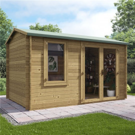 4.0m X 2.5m Pressure Treated Log Cabin Billyoh Devon Log Cabin 28mm Tongue & Groove Wooden Garden Building