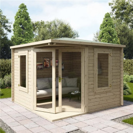 3 X 3m Log Cabin Billyoh Robyn Corner Cabin Heavy Duty 44mm Log Boards
