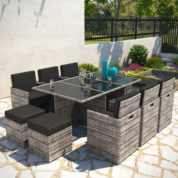 Buy BillyOh Modica 10 Seater Cube Outdoor Rattan Garden Dining Set Mixed Grey 10 Seater Online - Garden Furniture