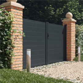 Billyoh Valencia Double Swing Driveway Aluminium Gates with Horizontal Solid Infill 300x158cm