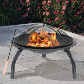 Billyoh Oakland Small Round Foldable Steel Fire Pit Small Foldable Fire Pit