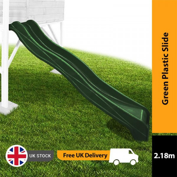 Buy Mad Dash 2.18m Plastic Slide Forest Green Online - Toys & Equipment for Playing Outdoors