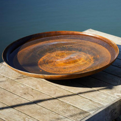 Curved Water Bowl Corten Steel