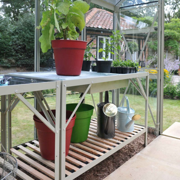 Buy Freestanding Staging 2 Tier Willow Grey Online - Garden Houses & Buildings