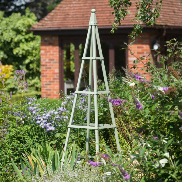 Buy Steel Pyramid Obelisk Lichen Green Online - Other Garden Equipment & Decoration