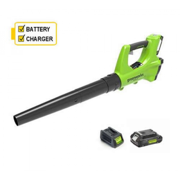 Buy Greenworks G24ABK2 24v Blower c/w battery and charger Online - Garden Tools & Devices Buy Greenworks G24ABK2 24v Blower c/w battery and charger Online - Garden Tools & Devices