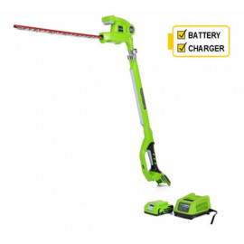 Greenworks G24ph51k2 24v Long Reach Hedgetrimmer C/w 2ah Battery and Charger