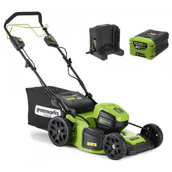 Buy Greenworks GD60LM46SP 60v Self Propelled Cordless Mower c/w Battery and Charger Online - Garden Tools & Devices