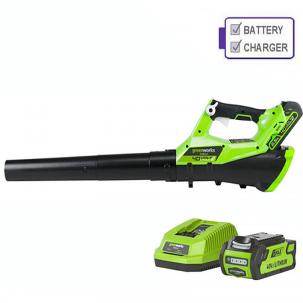Buy Greenworks G40ABK2 40v Axial Blower c/w battery ; charger Online - Garden Tools & Devices