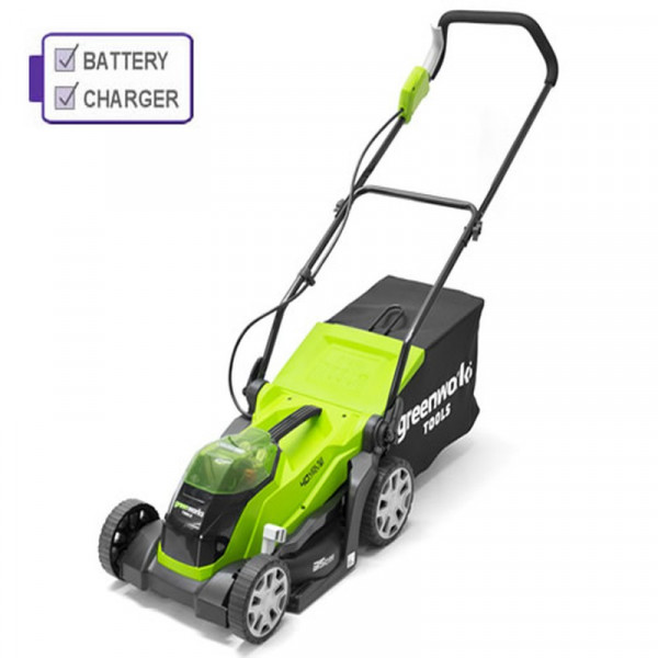 Buy Greenworks G40LM35K2 40v Cordless mower c/w battery ; charger Online - Garden Tools & Devices Buy Greenworks G40LM35K2 40v Cordless mower c/w battery ; charger Online - Garden Tools & Devices