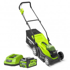 Greenworks G40lm35 40v Cordless Mower C/w 2 X Batteries & Charger
