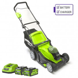 Greenworks G40lm41k2x Cordless 40v 40cm Mower C/w Batteries and Charger