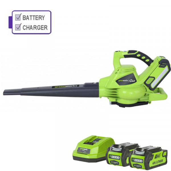 Buy Greenworks GD40BV 40v Cordless Blower supplied 2 x battery ; charger Online - Garden Tools & Devices