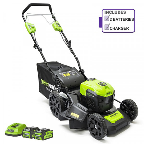 Buy Greenworks GD40LM46SPK2X 40v Self Propelled Cordless Mower (Batteries ; Charger Included) Online - Garden Tools & Devices