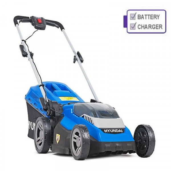 Buy Hyundai HYM40LI380P 40v Cordless Rear Roller Lawn Mower c/w Battery ; Charger Online - Garden