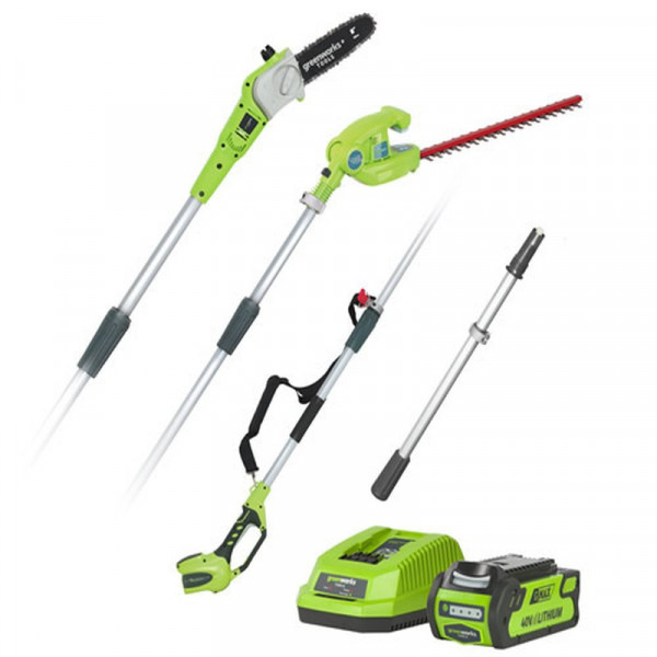 Buy Greenworks 40V Cordless Long Reach Hedge Trimmer ; Pruner (Tool only) Online - Hedge Trimmers Buy Greenworks 40V Cordless Long Reach Hedge Trimmer ; Pruner (Tool only) Online - Hedge Trimmers