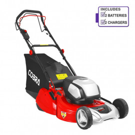 Cobra Rm51sp80v Cordless Rear Roller Lawnmower with 2 X Battery & Charger