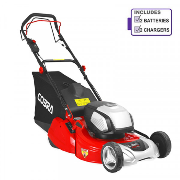Buy Cobra RM51SP80V Cordless Rear Roller Lawnmower with 2 x Battery ; Charger Online - Lawn Mowers