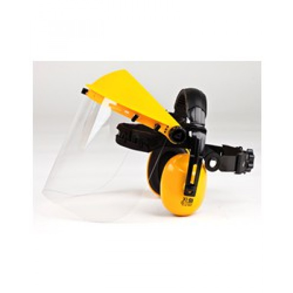 Buy Brushcutter Combi Clear Visor with Ear Defenders Online - Safety Glasses & Noise protection