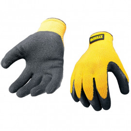 Dewalt Yellow Knit Back Latex Gloves Large