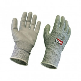 Scan Grey Pu Coated, Cut 5 Liner Gloves Large
