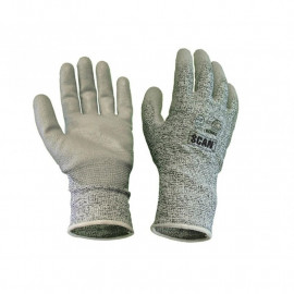 Scan Grey Pu Coated Cut 5 Liner Gloves Xl