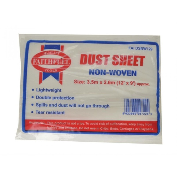 Buy Faithfull FAIDSNW129 Non Woven 12ft x 8ft Dust Sheet Online - Workshop Equipment Buy Faithfull FAIDSNW129 Non Woven 12ft x 8ft Dust Sheet Online - Workshop Equipment