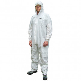 Scan White Large Chemical Splash Resistant Disposable Coverall