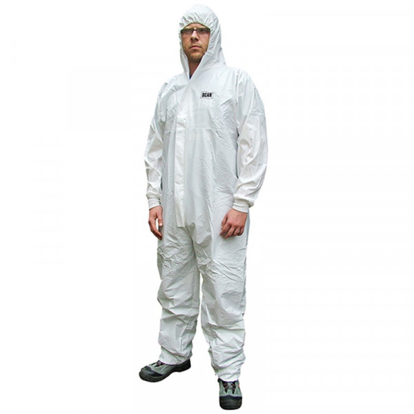 Buy Scan White XL Chemical Splash Resistant Disposable Coverall Online - Clothing & Accessories