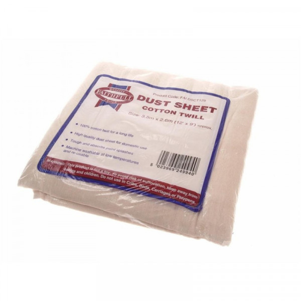 Buy Faithfull Dust Sheet Cotton Twill 12ft X 9ft Online - Workshop Equipment