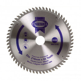 Faithfull Circular Saw Blade Tct 216 X 30 X 60 Tooth